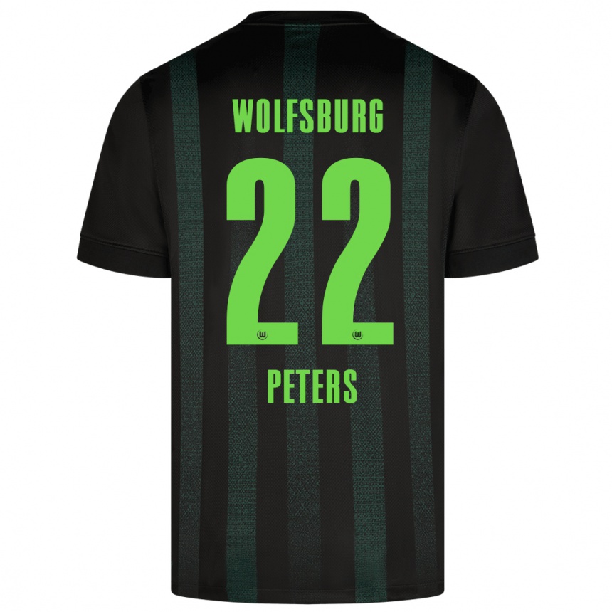 Niño Fútbol Camiseta Laurin Peters #22 Verde Oscuro 2ª Equipación 2024/25 Perú