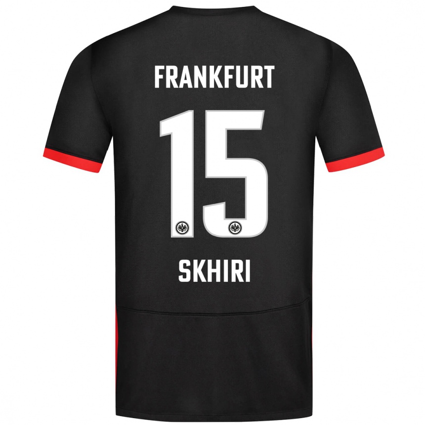 Niño Fútbol Camiseta Ellyes Skhiri #15 Negro 2ª Equipación 2024/25 Perú