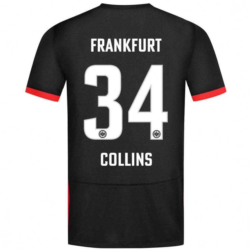 Niño Fútbol Camiseta Nnamdi Collins #34 Negro 2ª Equipación 2024/25 Perú