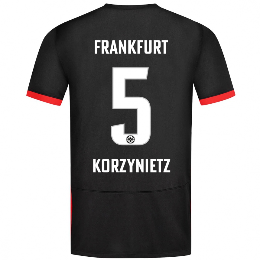 Niño Fútbol Camiseta Jaden Korzynietz #5 Negro 2ª Equipación 2024/25 Perú