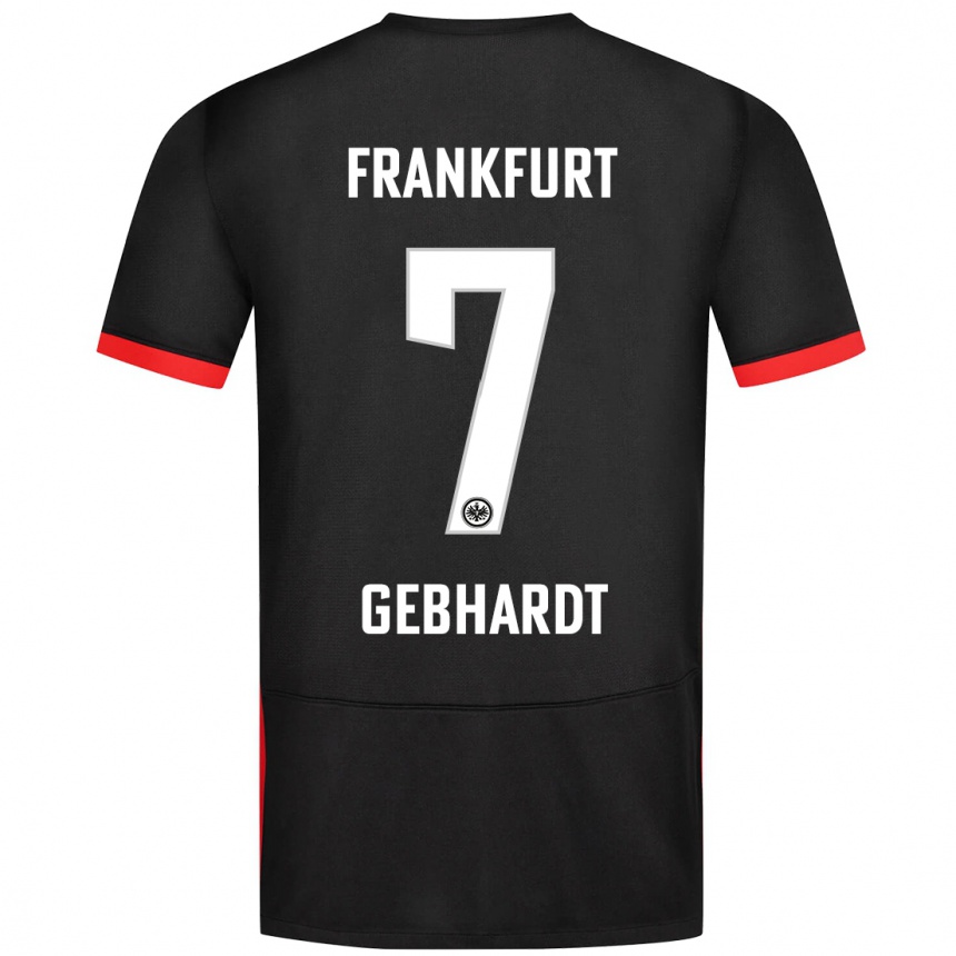 Niño Fútbol Camiseta Luca Gebhardt #7 Negro 2ª Equipación 2024/25 Perú