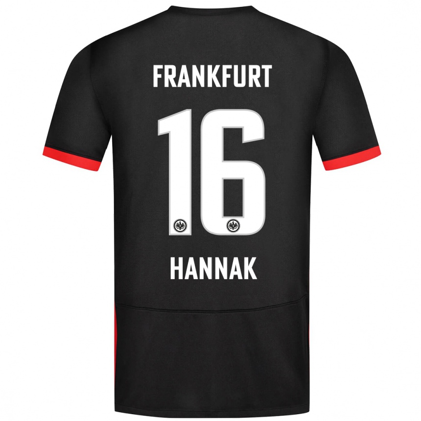 Niño Fútbol Camiseta Tim Hannak #16 Negro 2ª Equipación 2024/25 Perú