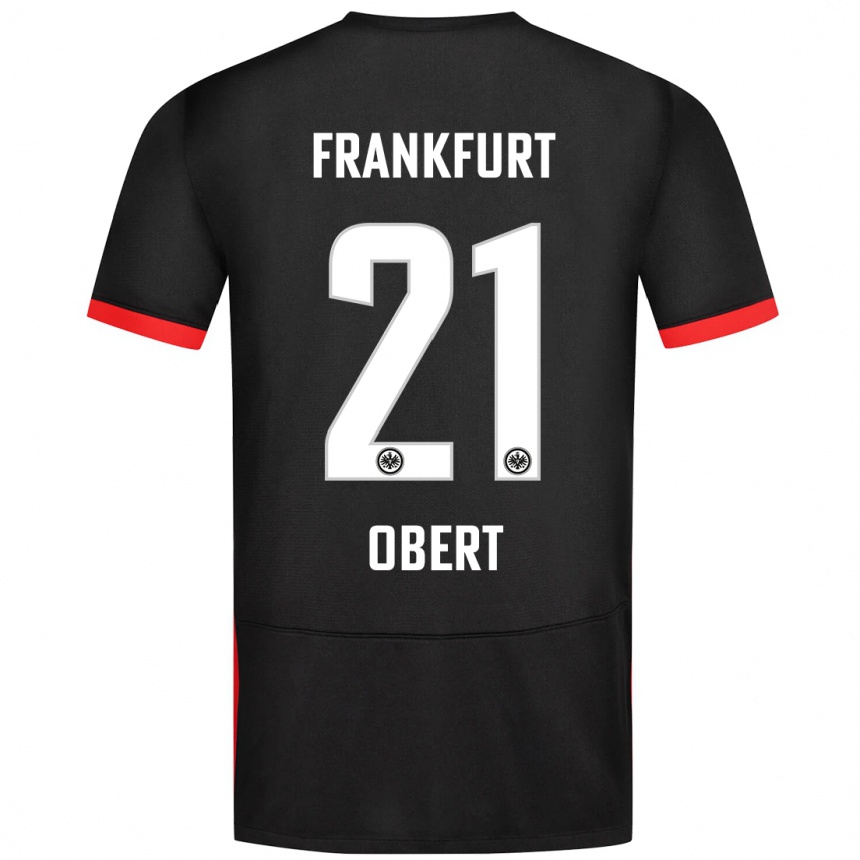 Niño Fútbol Camiseta Yuriy Obert #21 Negro 2ª Equipación 2024/25 Perú