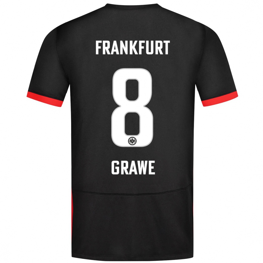 Niño Fútbol Camiseta Lisanne Gräwe #8 Negro 2ª Equipación 2024/25 Perú