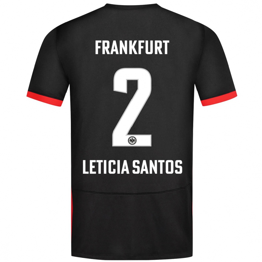 Niño Fútbol Camiseta Letícia Santos De Oliveira #2 Negro 2ª Equipación 2024/25 Perú