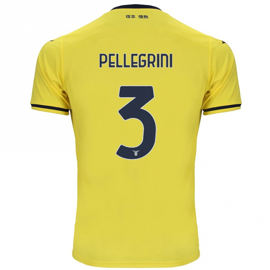 Niño Fútbol Camiseta Luca Pellegrini #3 Amarillo 2ª Equipación 2024/25 Perú