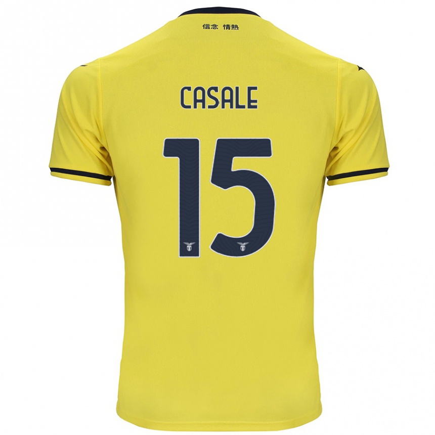 Niño Fútbol Camiseta Nicolò Casale #15 Amarillo 2ª Equipación 2024/25 Perú