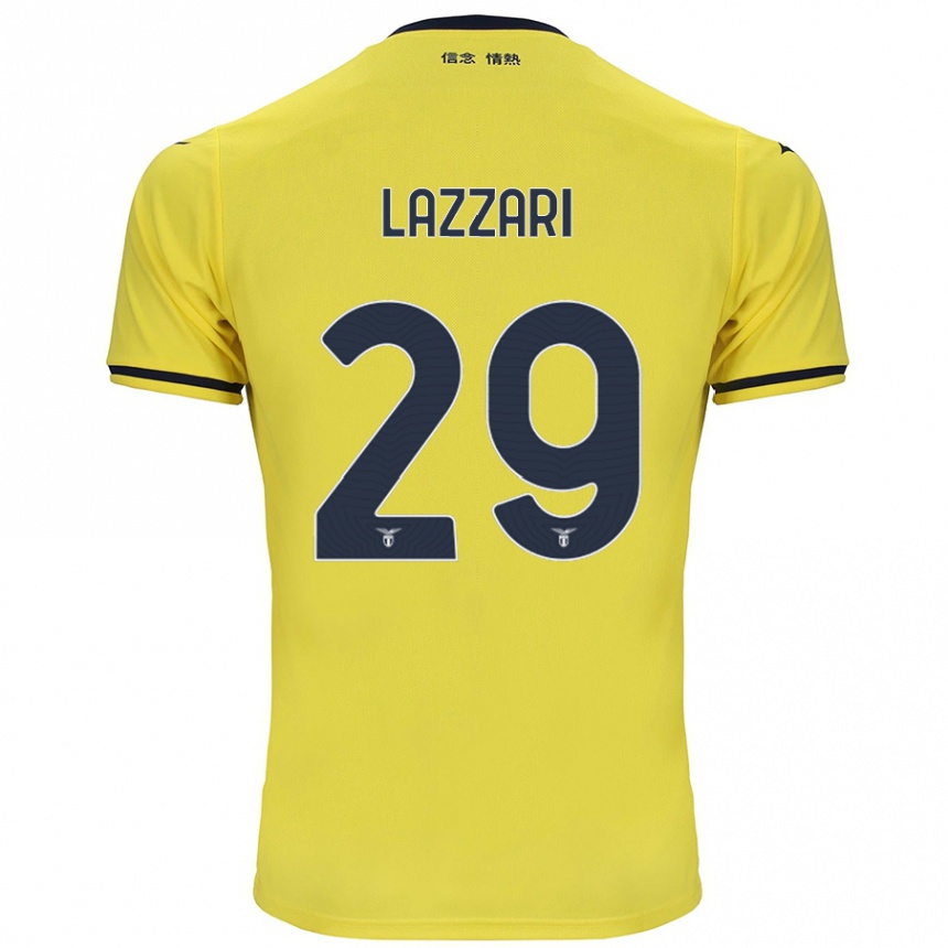 Niño Fútbol Camiseta Manuel Lazzari #29 Amarillo 2ª Equipación 2024/25 Perú