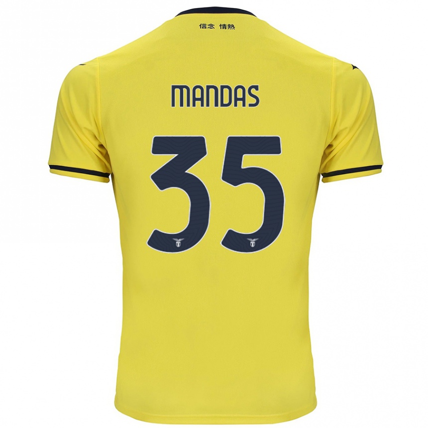 Niño Fútbol Camiseta Christos Mandas #35 Amarillo 2ª Equipación 2024/25 Perú