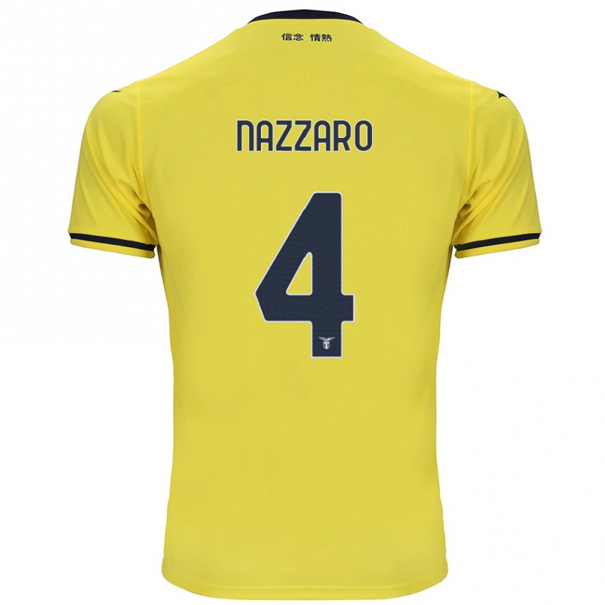 Niño Fútbol Camiseta Marco Nazzaro #4 Amarillo 2ª Equipación 2024/25 Perú