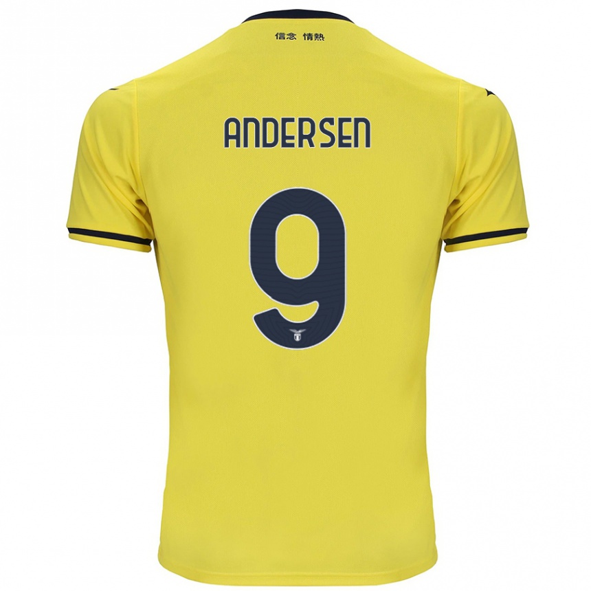 Niño Fútbol Camiseta Signe Holt Andersen #9 Amarillo 2ª Equipación 2024/25 Perú