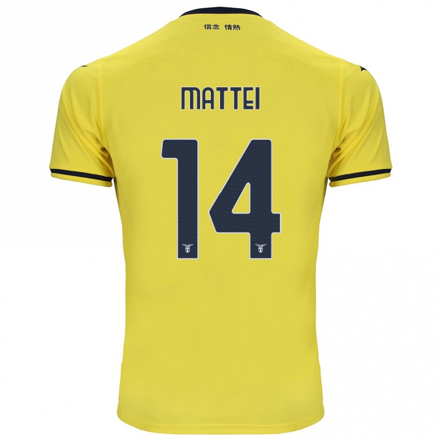 Niño Fútbol Camiseta Sarah Mattei #14 Amarillo 2ª Equipación 2024/25 Perú