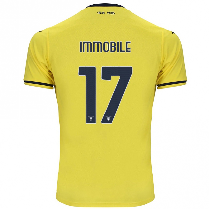 Niño Fútbol Camiseta Ciro Immobile #17 Amarillo 2ª Equipación 2024/25 Perú