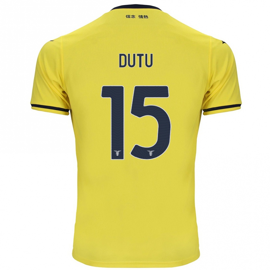 Niño Fútbol Camiseta Matteo Dutu #15 Amarillo 2ª Equipación 2024/25 Perú