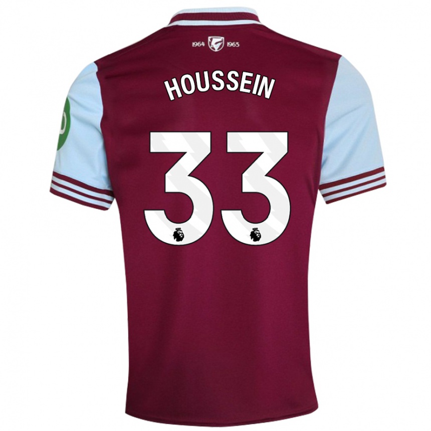 Hombre Fútbol Camiseta Halle Houssein #33 Rojo Oscuro 1ª Equipación 2024/25 Perú