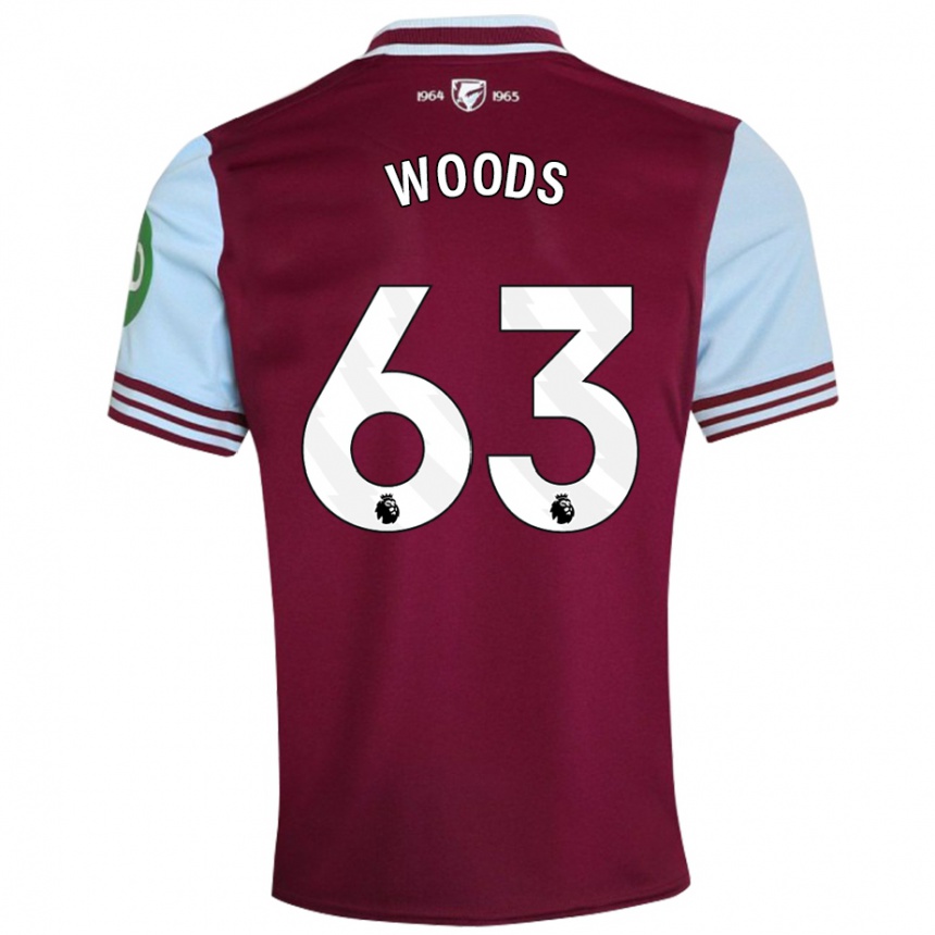 Hombre Fútbol Camiseta Archie Woods #63 Rojo Oscuro 1ª Equipación 2024/25 Perú