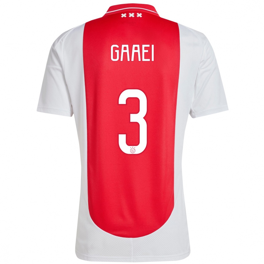 Hombre Fútbol Camiseta Anton Gaaei #3 Rojo Blanco 1ª Equipación 2024/25 Perú