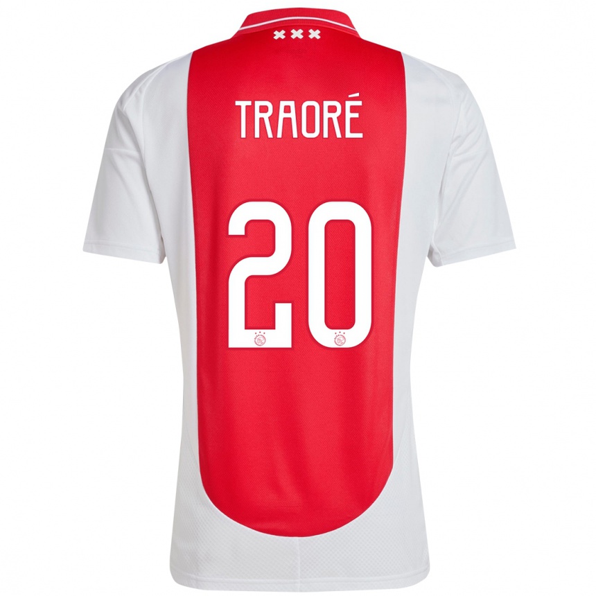 Hombre Fútbol Camiseta Bertrand Traore #20 Rojo Blanco 1ª Equipación 2024/25 Perú