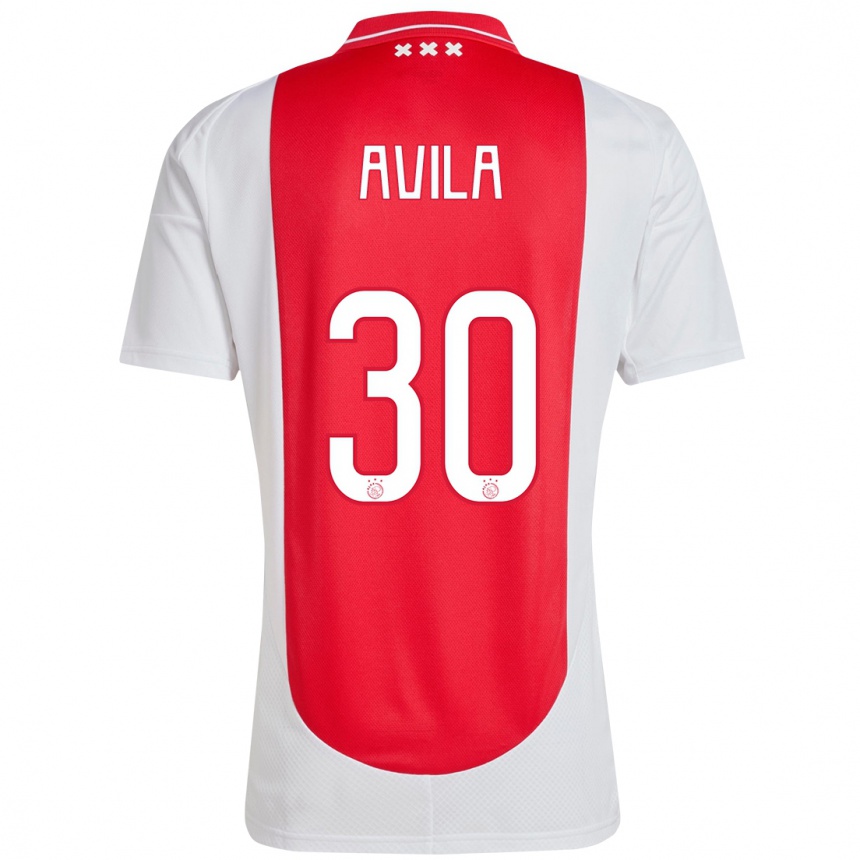 Hombre Fútbol Camiseta Gastón Ávila #30 Rojo Blanco 1ª Equipación 2024/25 Perú