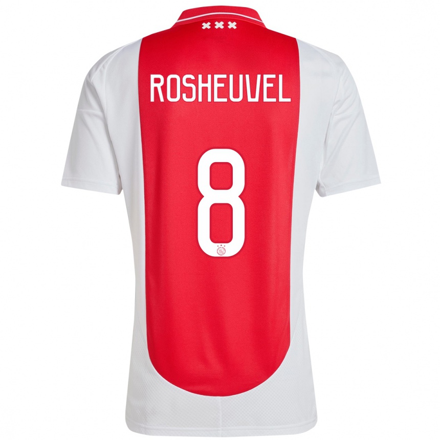 Hombre Fútbol Camiseta Darren Rosheuvel #8 Rojo Blanco 1ª Equipación 2024/25 Perú