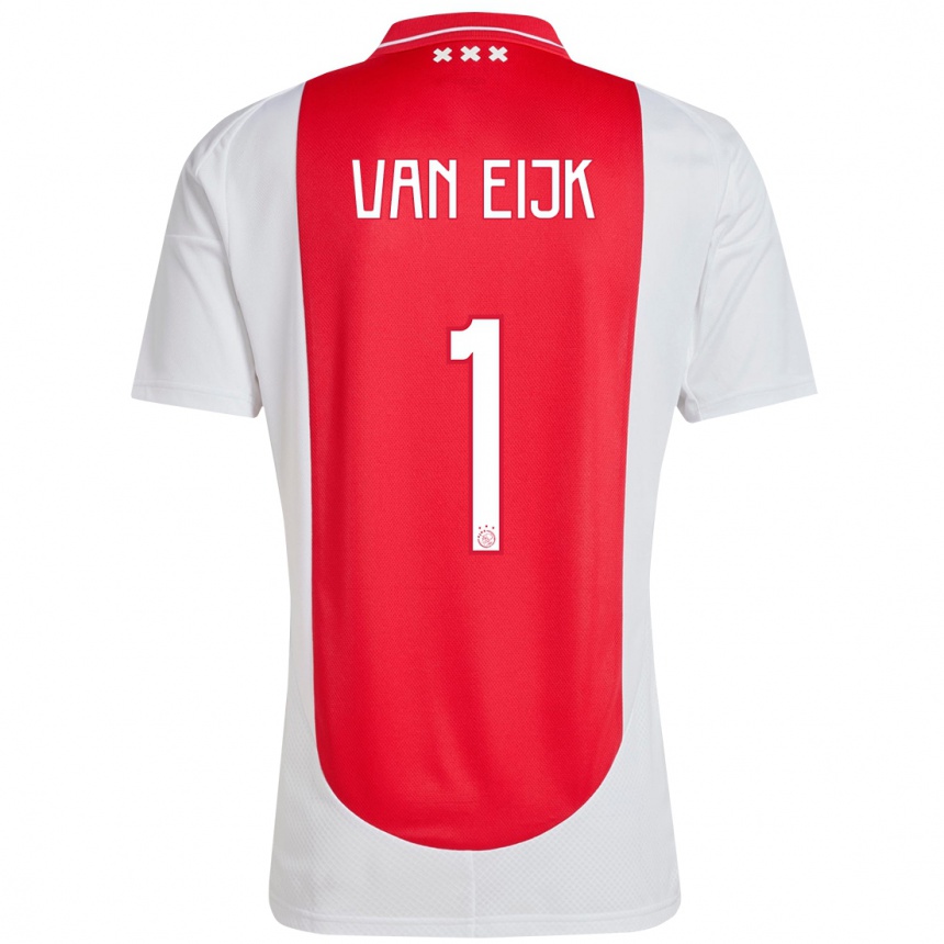 Hombre Fútbol Camiseta Regina Van Eijk #1 Rojo Blanco 1ª Equipación 2024/25 Perú