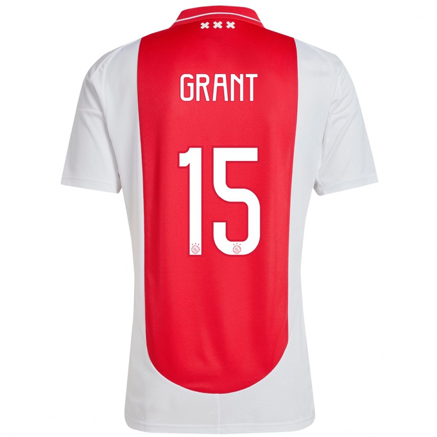 Hombre Fútbol Camiseta Chasity Grant #15 Rojo Blanco 1ª Equipación 2024/25 Perú