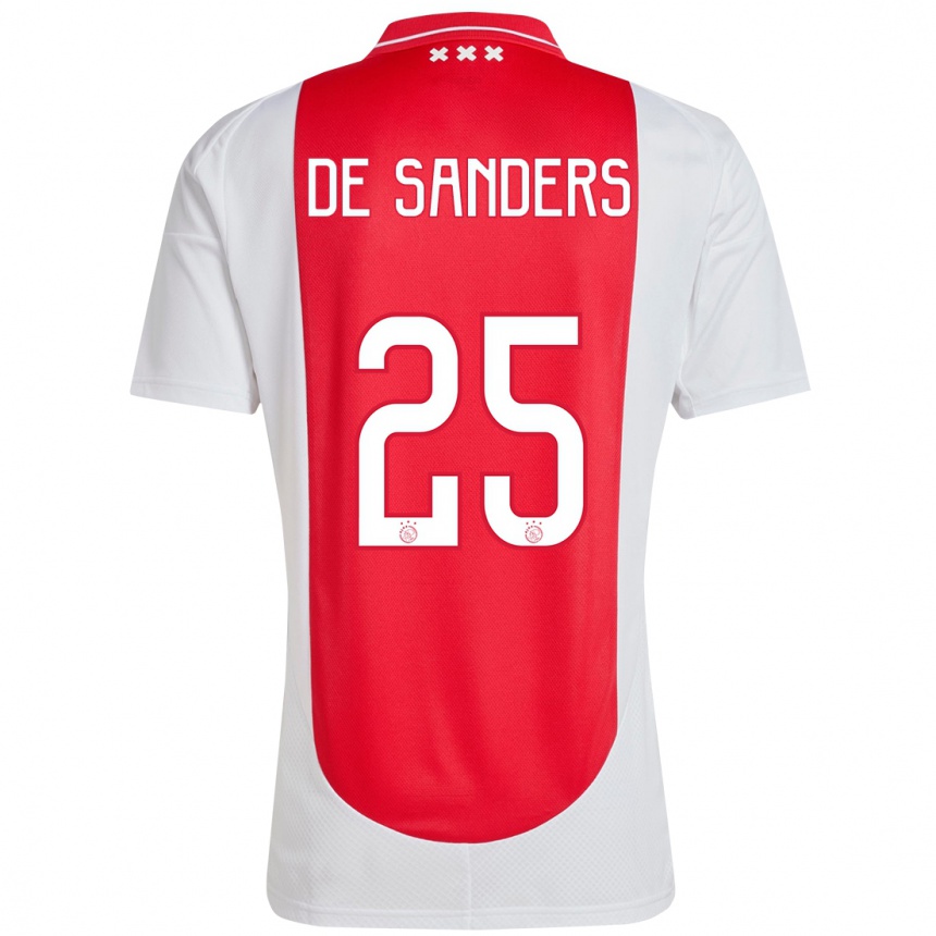 Hombre Fútbol Camiseta Kay-Lee De Sanders #25 Rojo Blanco 1ª Equipación 2024/25 Perú