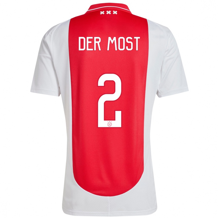 Hombre Fútbol Camiseta Liza Van Der Most #2 Rojo Blanco 1ª Equipación 2024/25 Perú