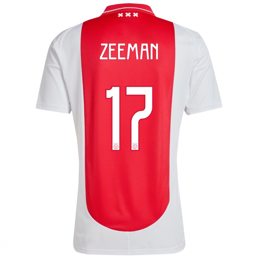 Hombre Fútbol Camiseta Kelly Zeeman #17 Rojo Blanco 1ª Equipación 2024/25 Perú