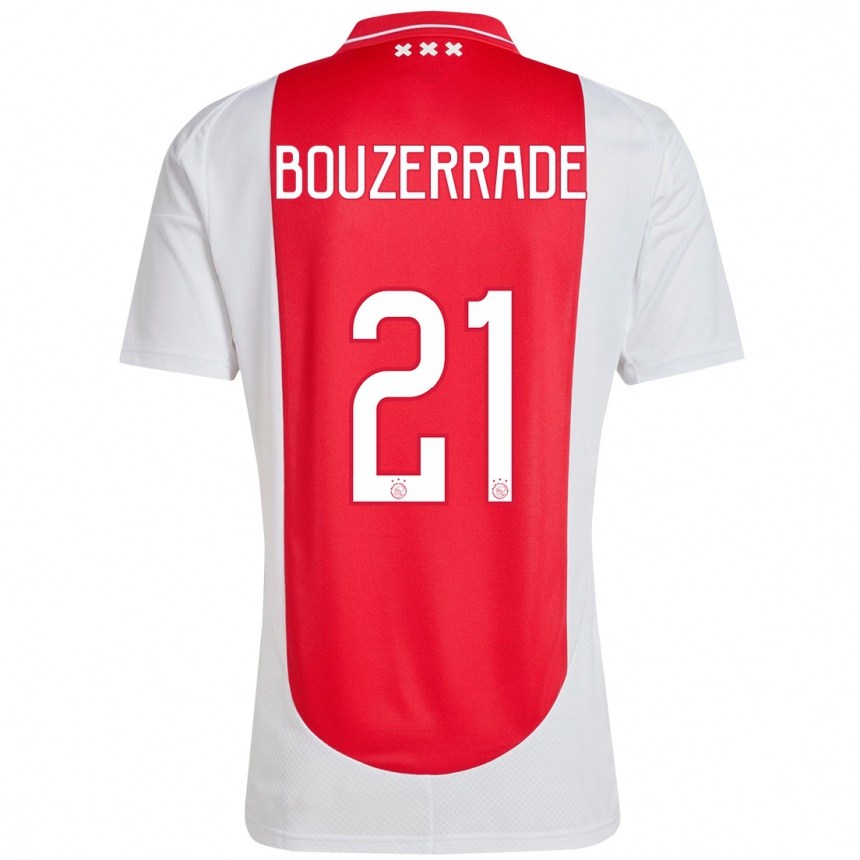 Hombre Fútbol Camiseta Zaina Bouzerrade #21 Rojo Blanco 1ª Equipación 2024/25 Perú