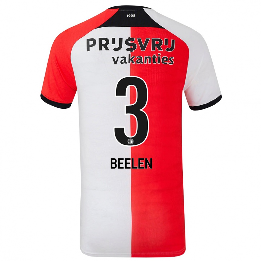 Hombre Fútbol Camiseta Thomas Beelen #3 Rojo Blanco 1ª Equipación 2024/25 Perú