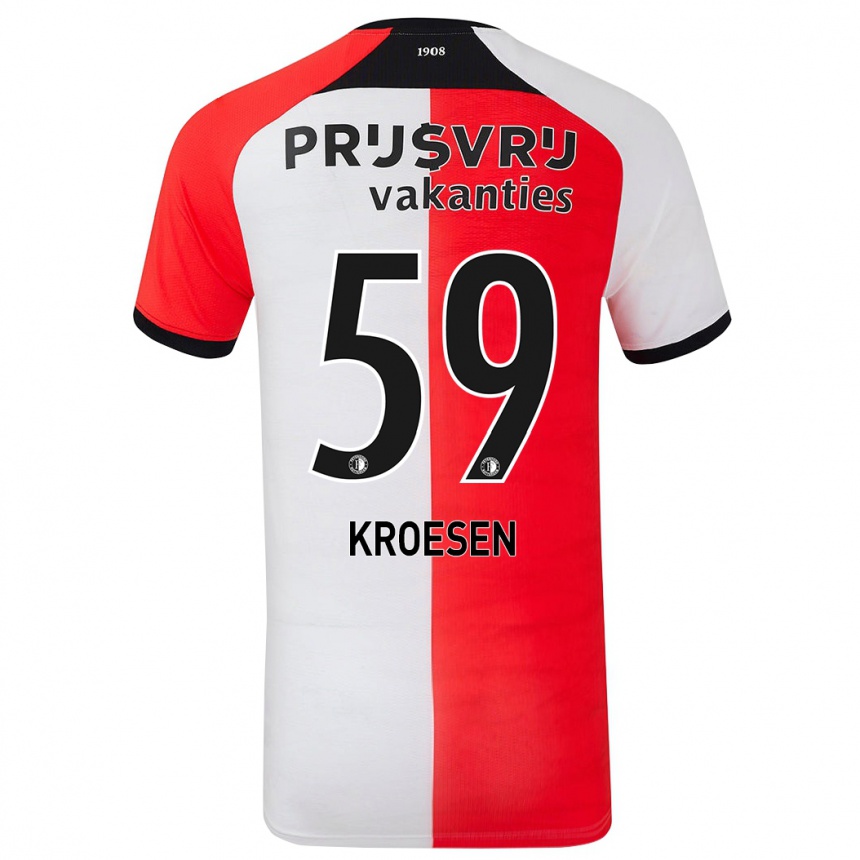 Hombre Fútbol Camiseta Jaimy Kroesen #59 Rojo Blanco 1ª Equipación 2024/25 Perú