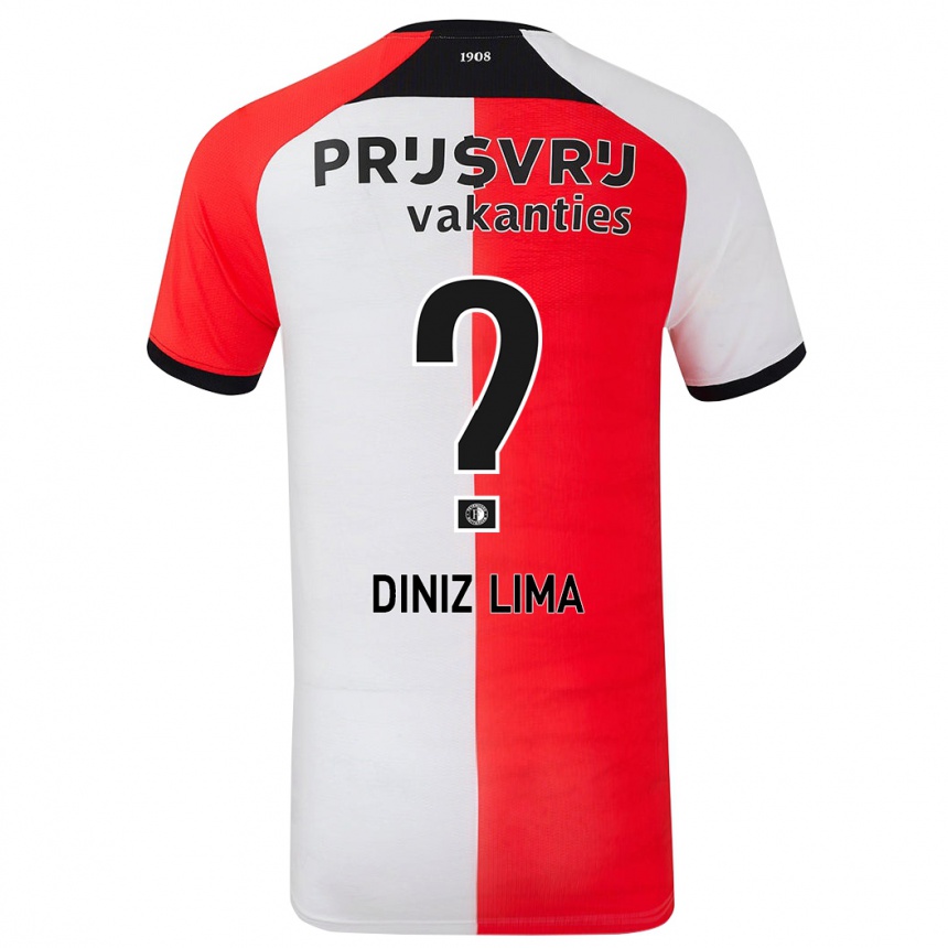 Hombre Fútbol Camiseta Lucas Diniz Lima #0 Rojo Blanco 1ª Equipación 2024/25 Perú