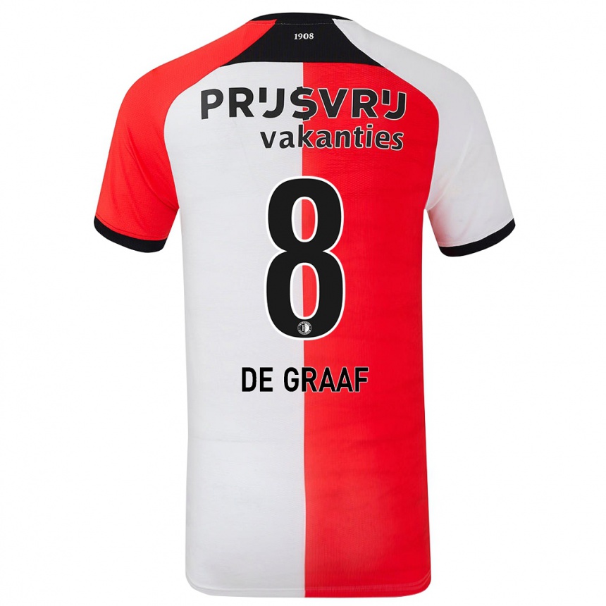 Hombre Fútbol Camiseta Esmee De Graaf #8 Rojo Blanco 1ª Equipación 2024/25 Perú