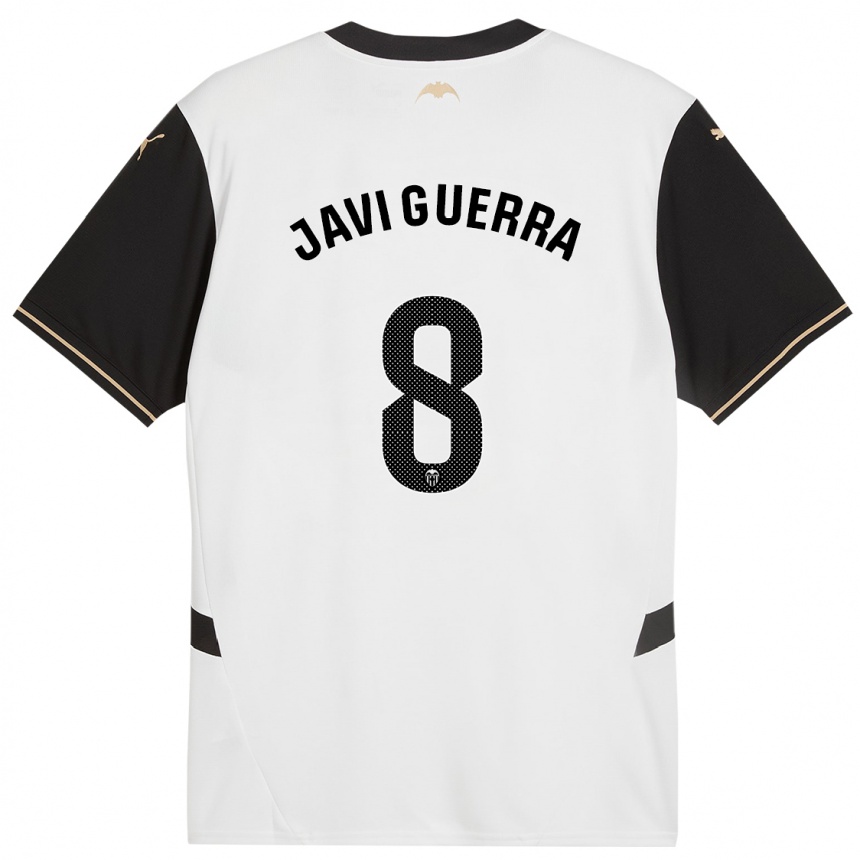 Hombre Fútbol Camiseta Javi Guerra #8 Blanco Negro 1ª Equipación 2024/25 Perú