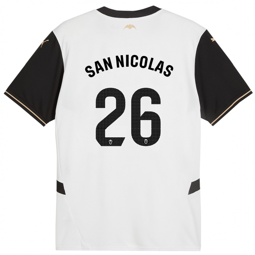 Hombre Fútbol Camiseta Olga San Nicolas #26 Blanco Negro 1ª Equipación 2024/25 Perú