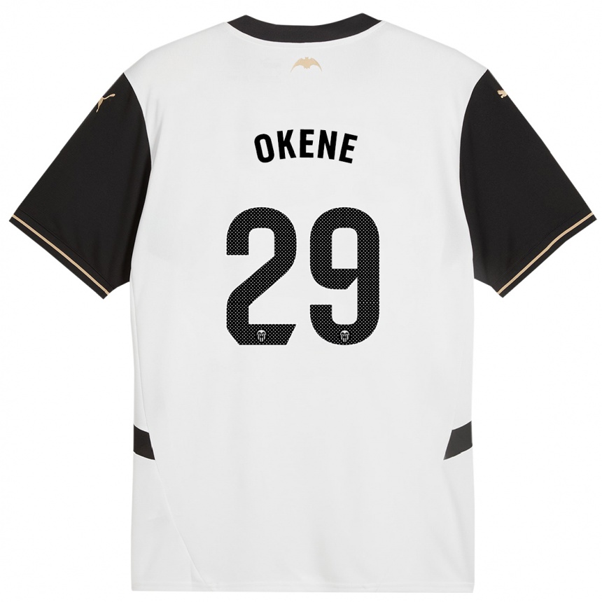 Hombre Fútbol Camiseta Andrea Okene #29 Blanco Negro 1ª Equipación 2024/25 Perú