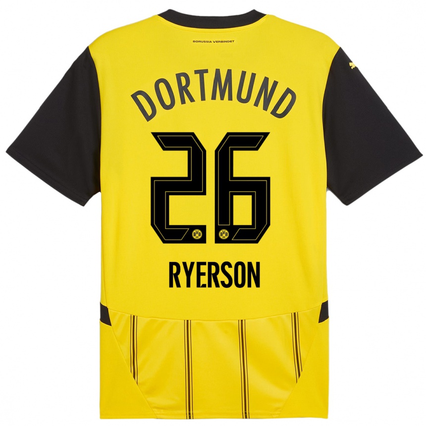 Hombre Fútbol Camiseta Julian Ryerson #26 Amarillo Negro 1ª Equipación 2024/25 Perú