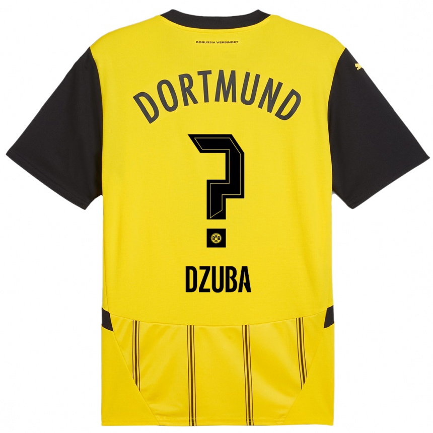 Hombre Fútbol Camiseta Fabian Dzuba #0 Amarillo Negro 1ª Equipación 2024/25 Perú