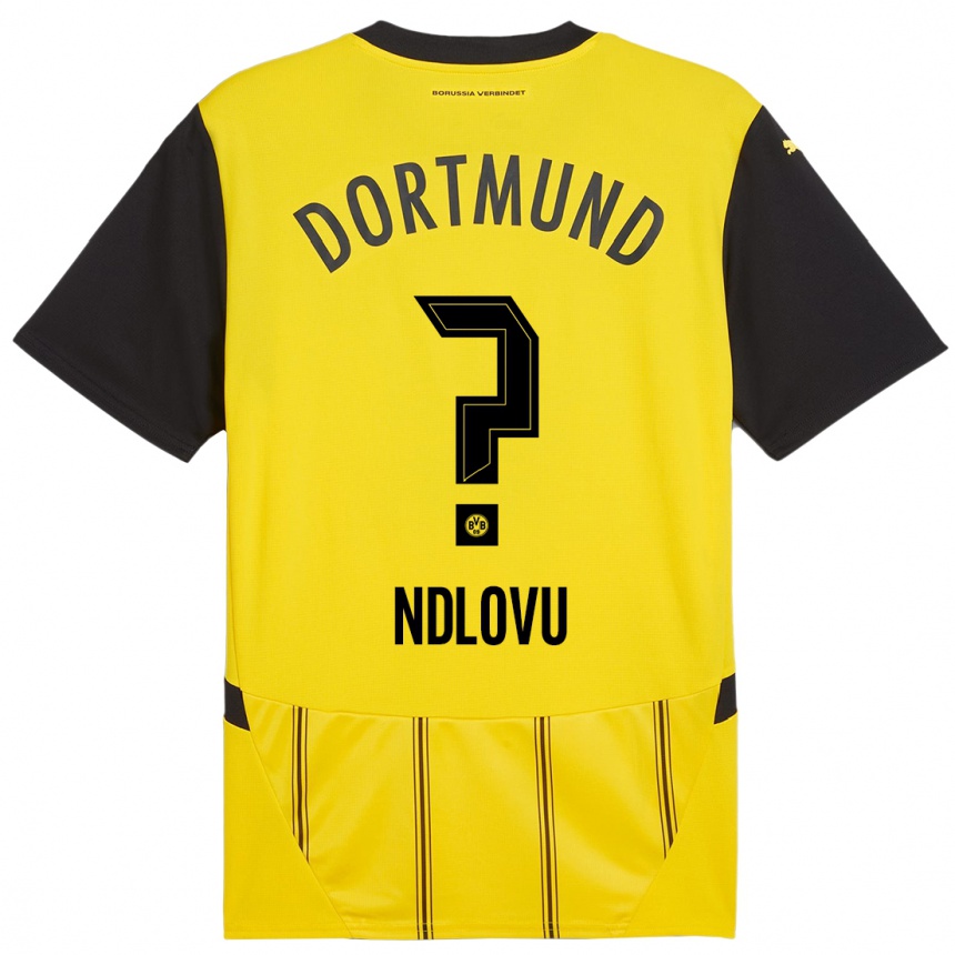 Hombre Fútbol Camiseta Desmond Ndlovu #0 Amarillo Negro 1ª Equipación 2024/25 Perú