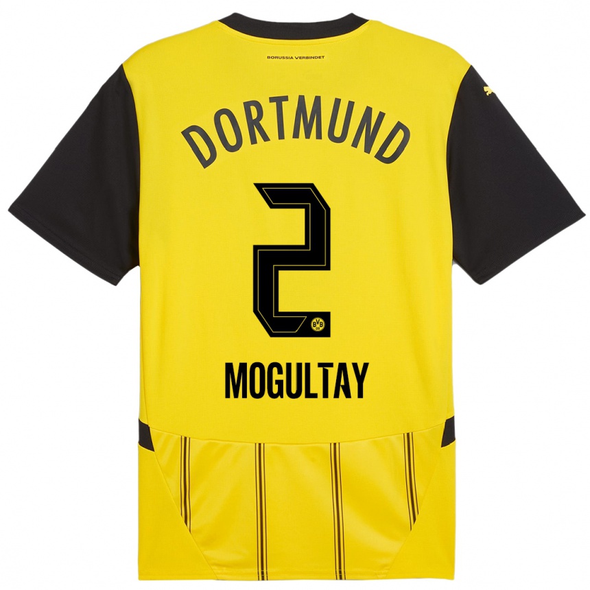 Hombre Fútbol Camiseta Baran Mogultay #2 Amarillo Negro 1ª Equipación 2024/25 Perú