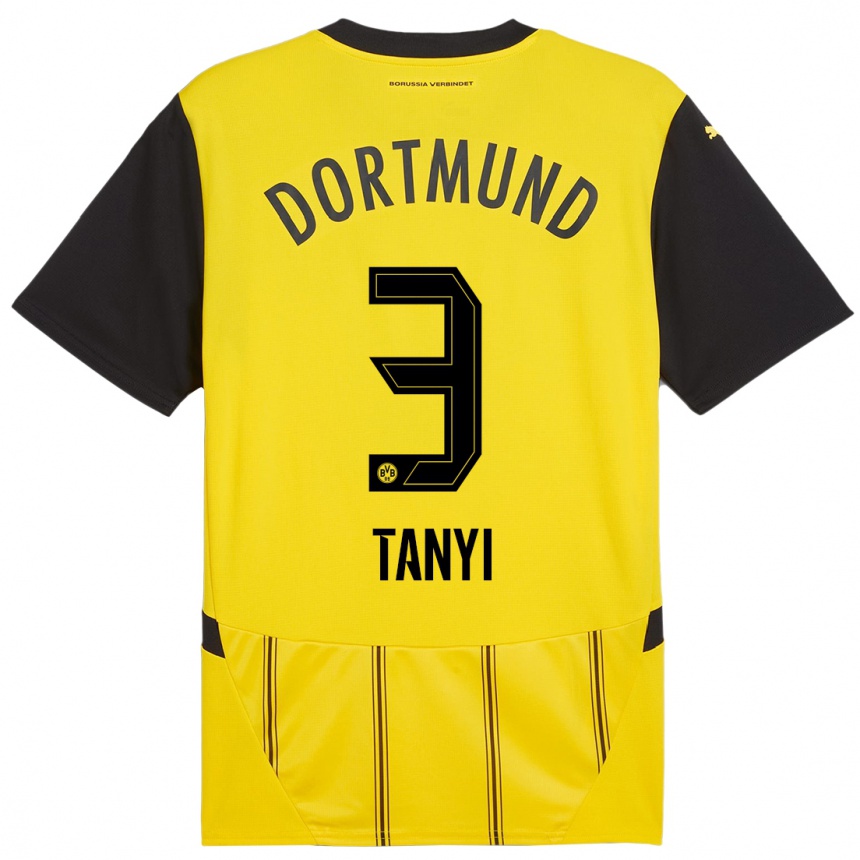 Hombre Fútbol Camiseta Paul Tanyi #3 Amarillo Negro 1ª Equipación 2024/25 Perú