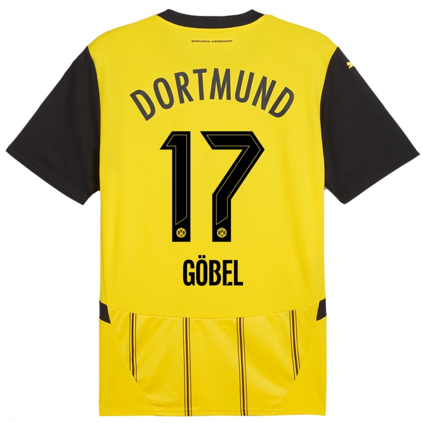 Hombre Fútbol Camiseta Patrick Göbel #17 Amarillo Negro 1ª Equipación 2024/25 Perú