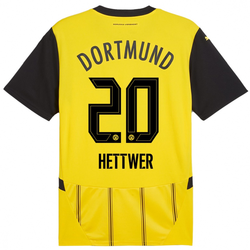 Hombre Fútbol Camiseta Julian Hettwer #20 Amarillo Negro 1ª Equipación 2024/25 Perú