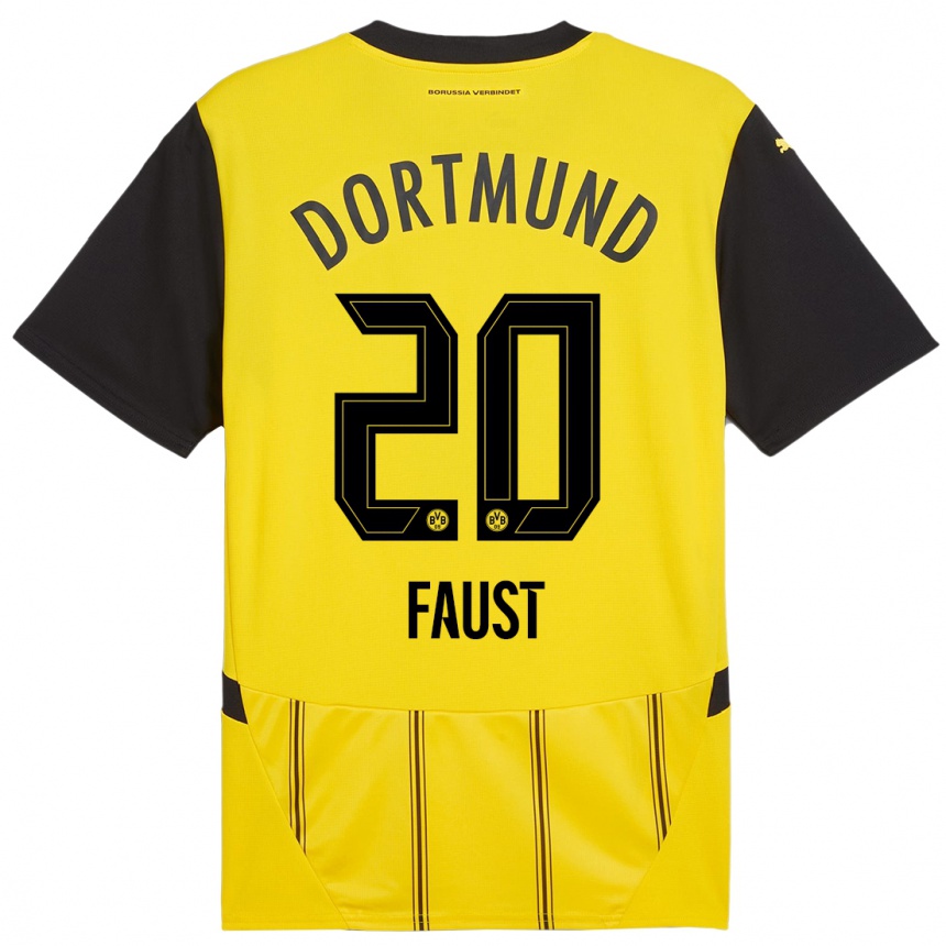 Hombre Fútbol Camiseta Tom Faust #20 Amarillo Negro 1ª Equipación 2024/25 Perú