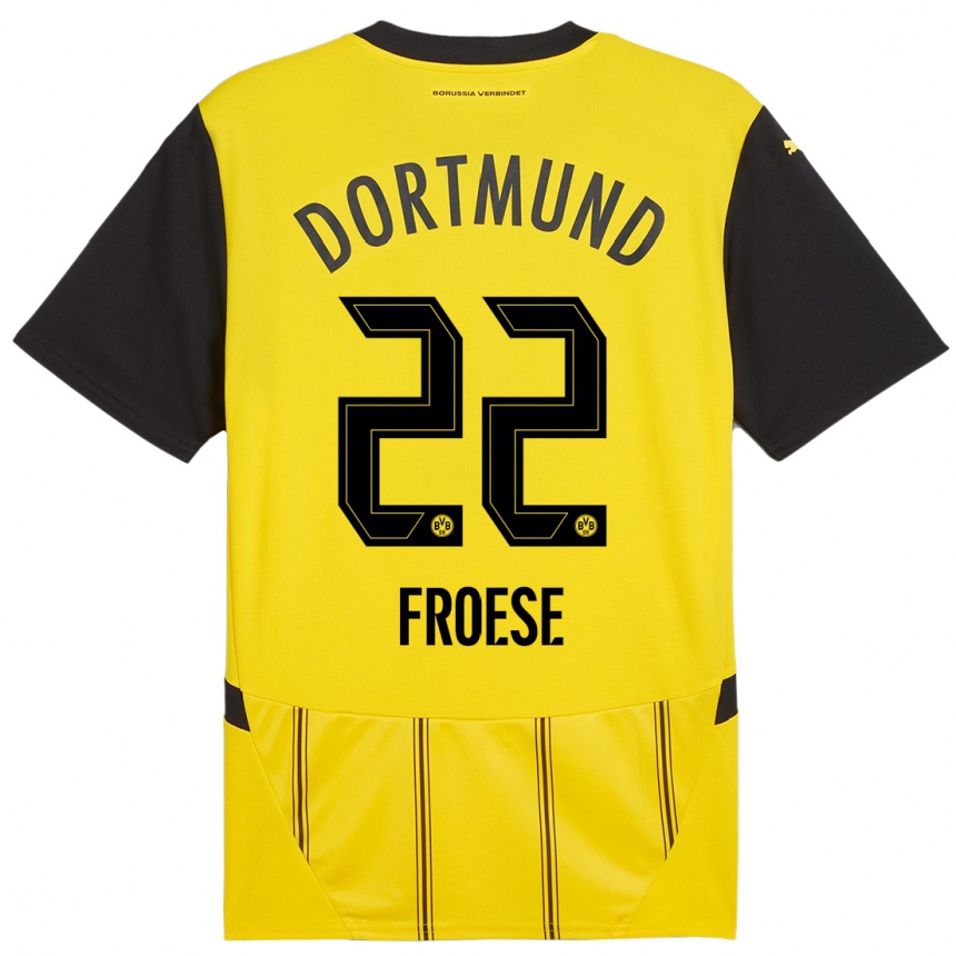 Hombre Fútbol Camiseta Julien Froese #22 Amarillo Negro 1ª Equipación 2024/25 Perú