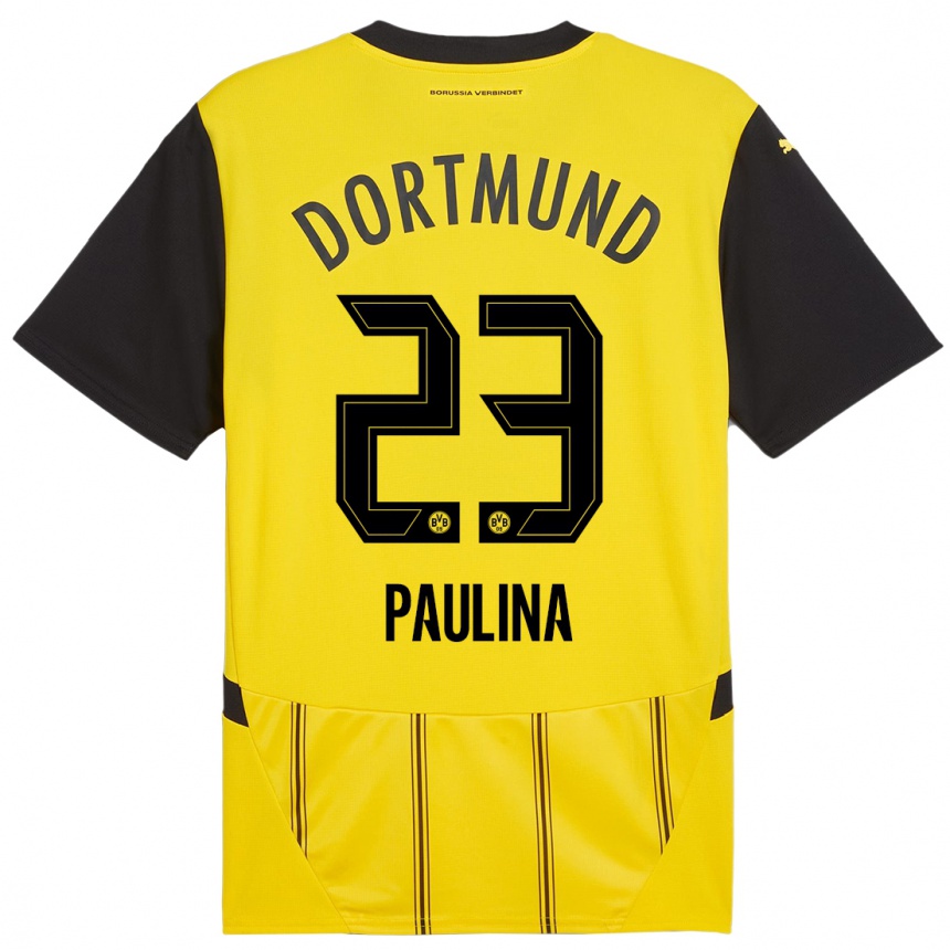 Hombre Fútbol Camiseta Jordi Paulina #23 Amarillo Negro 1ª Equipación 2024/25 Perú