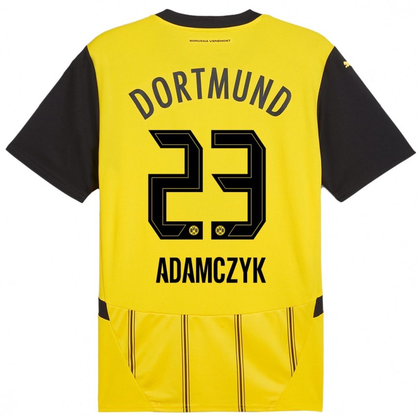 Hombre Fútbol Camiseta Nico Adamczyk #23 Amarillo Negro 1ª Equipación 2024/25 Perú