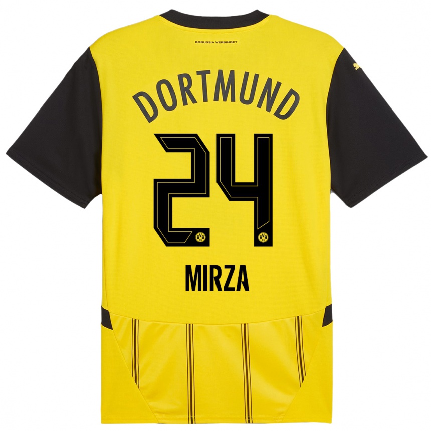 Hombre Fútbol Camiseta Marwan-Omir Mirza #24 Amarillo Negro 1ª Equipación 2024/25 Perú