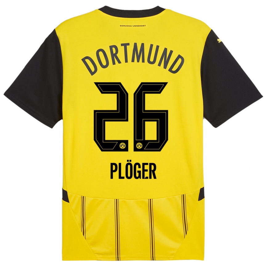 Hombre Fútbol Camiseta Dustin Plöger #26 Amarillo Negro 1ª Equipación 2024/25 Perú